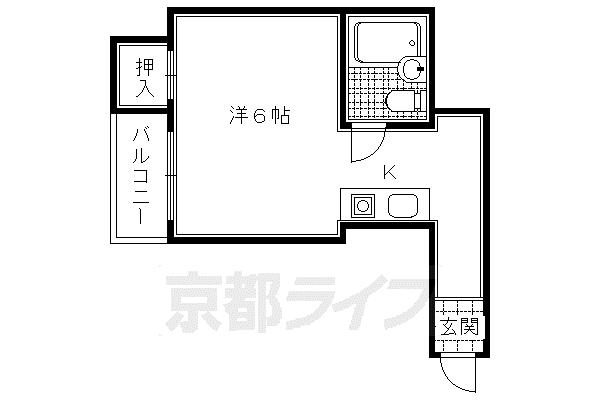 レミー京趣苑(1K/3階)の間取り写真