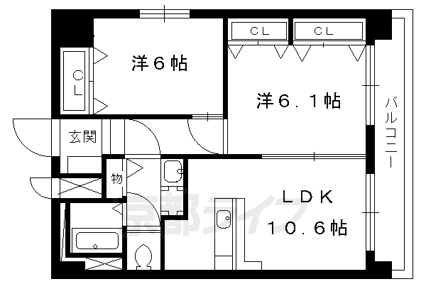 京都市烏丸線 今出川駅 徒歩12分 5階建 築20年(2LDK/5階)の間取り写真