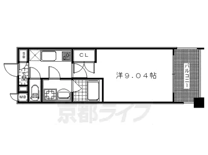 京都市烏丸線 今出川駅 徒歩10分 6階建 築19年(1K/2階)の間取り写真