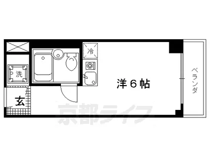 京都市烏丸線 今出川駅 徒歩15分 8階建 築45年(ワンルーム/7階)の間取り写真