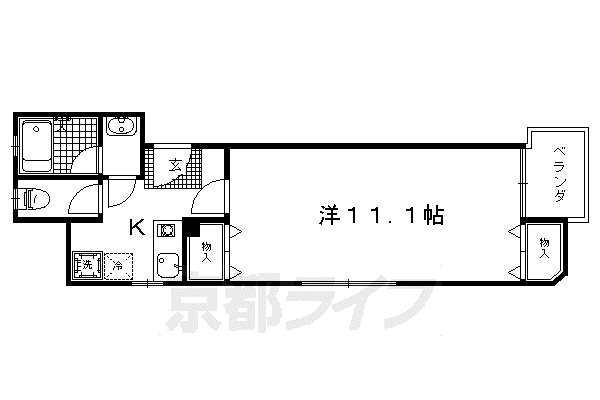 三越ビル(1K/3階)の間取り写真