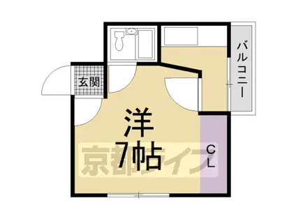 KEY-HOUSE今出川(1K/3階)の間取り写真