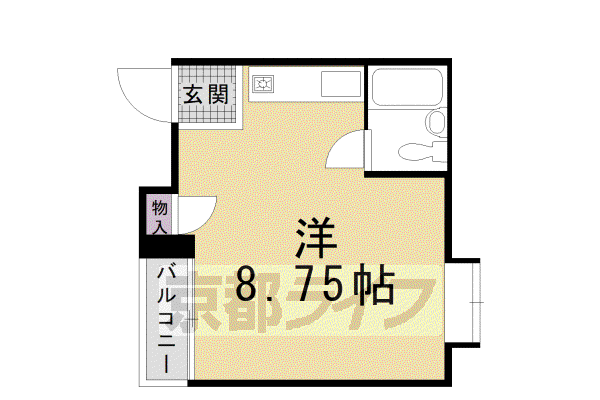 京都市烏丸線 今出川駅 徒歩14分 3階建 築41年(ワンルーム/2階)の間取り写真