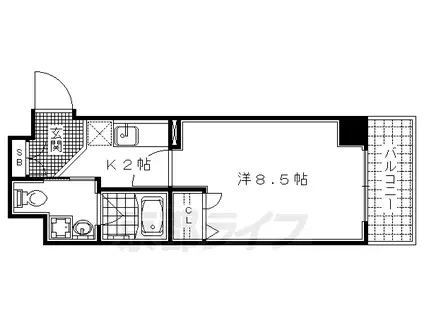 京都市烏丸線 北大路駅 徒歩20分 3階建 築18年(1K/1階)の間取り写真