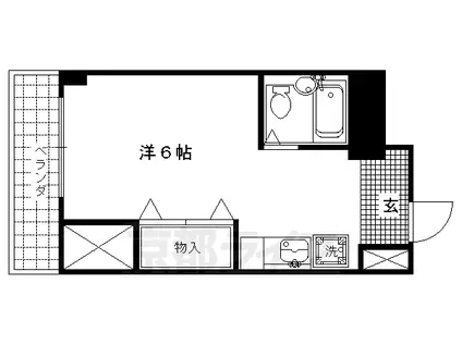 京都市烏丸線 北大路駅 徒歩13分 3階建 築29年(ワンルーム/2階)の間取り写真