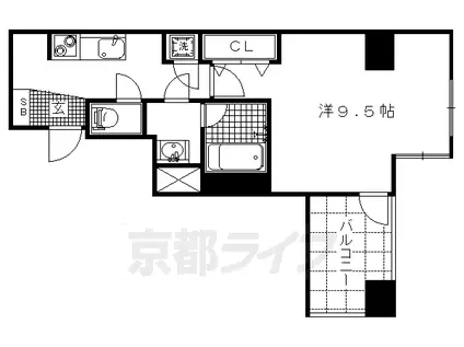 京都市烏丸線 今出川駅 徒歩13分 10階建 築19年(1K/3階)の間取り写真