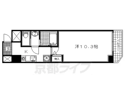 京都市烏丸線 今出川駅 徒歩15分 11階建 築19年(1K/7階)の間取り写真