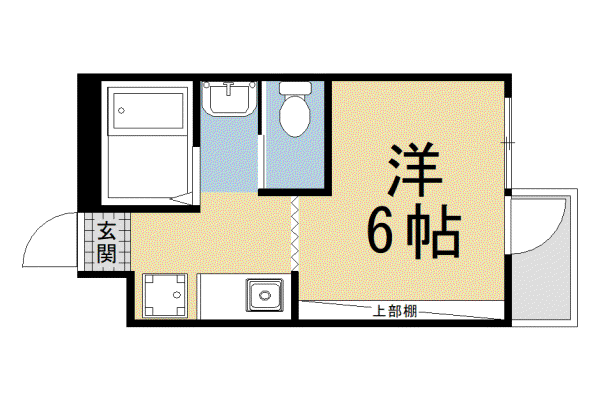 京都市烏丸線 北大路駅 徒歩17分 4階建 築42年(1K/3階)の間取り写真
