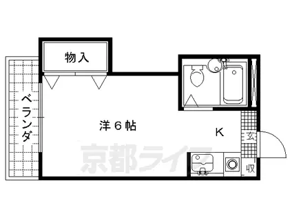 京都市烏丸線 今出川駅 徒歩15分 3階建 築35年(1K/2階)の間取り写真
