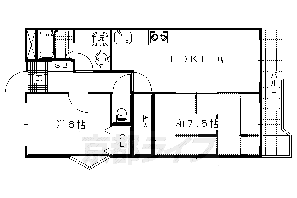 叡山電鉄 二軒茶屋駅(京都) 徒歩25分 3階建 築32年(2LDK/2階)の間取り写真