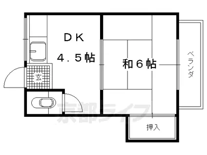 ことぶき荘(1DK/2階)の間取り写真
