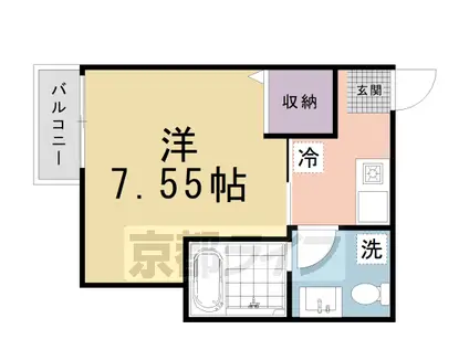 京都市烏丸線 鞍馬口駅 徒歩19分 4階建 築22年(1K/2階)の間取り写真