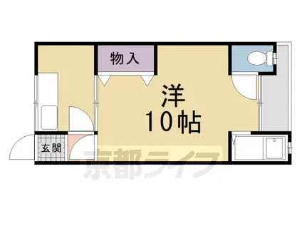 京都市烏丸線 北大路駅 徒歩45分 2階建 築56年(1K/2階)の間取り写真