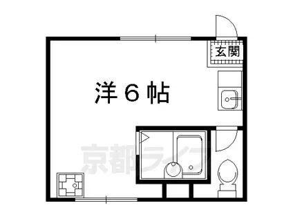 京都市烏丸線 丸太町駅(京都市営) 徒歩15分 4階建 築46年(ワンルーム/3階)の間取り写真