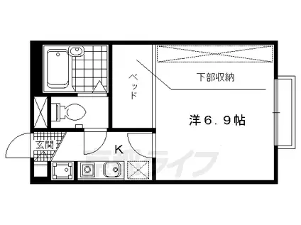 札幌市南北線 自衛隊前駅 徒歩2分 2階建 築26年(1K/2階)の間取り写真
