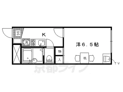 京都市烏丸線 丸太町駅(京都市営) 徒歩15分 2階建 築22年(1K/2階)の間取り写真