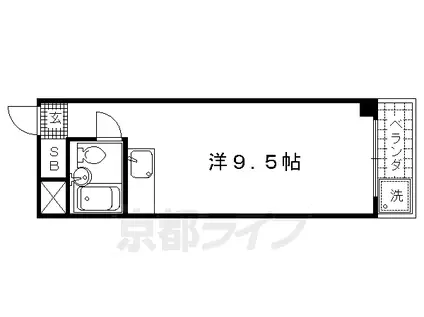 マンション馨(ワンルーム/2階)の間取り写真