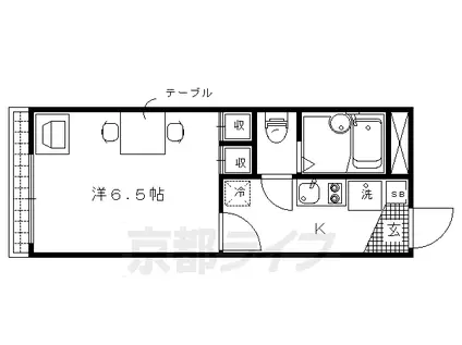 京都市烏丸線 北山駅(京都) 徒歩31分 2階建 築25年(1K/1階)の間取り写真