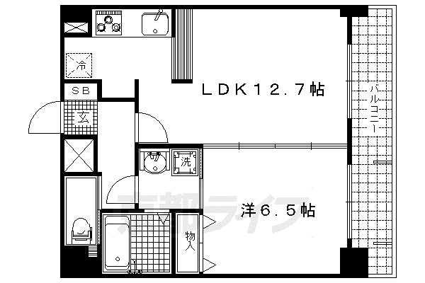 スワンズ京都大将軍(1LDK/4階)の間取り写真