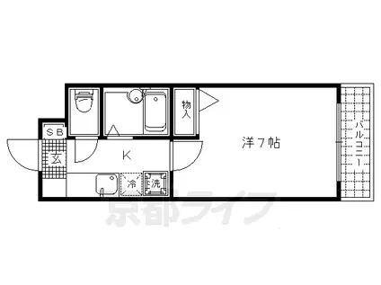 京都市烏丸線 鞍馬口駅 徒歩15分 4階建 築29年(1K/1階)の間取り写真