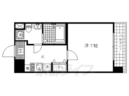 京都市烏丸線 丸太町駅(京都市営) 徒歩14分 10階建 築18年(1K/4階)の間取り写真