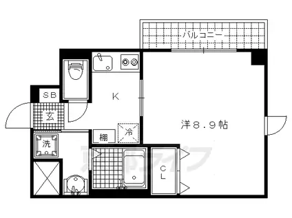 京都市烏丸線 北大路駅 徒歩25分 3階建 築19年(1K/2階)の間取り写真