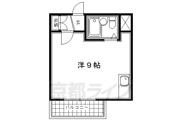 京都市烏丸線 烏丸御池駅 徒歩1分 10階建 築43年(ワンルーム/7階)の間取り写真