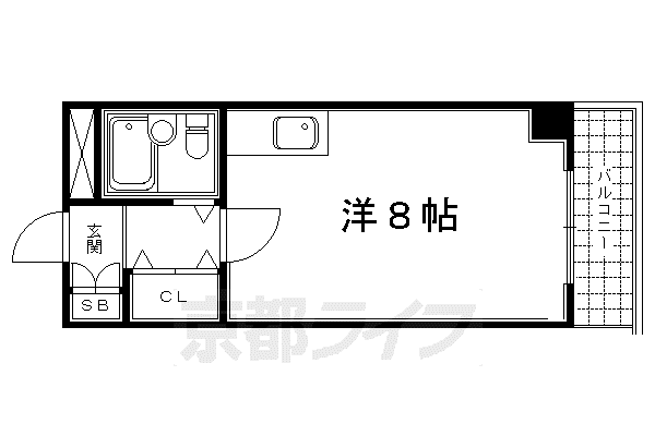 京都市烏丸線 烏丸御池駅 徒歩1分 10階建 築43年(ワンルーム/10階)の間取り写真