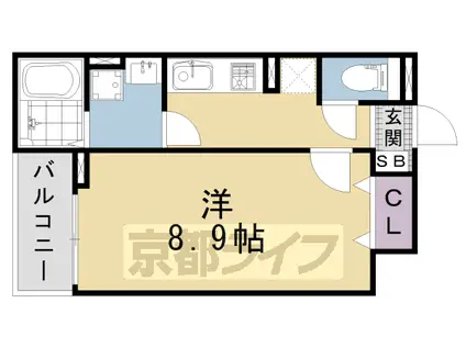 近鉄京都線 十条駅(近鉄) 徒歩15分 3階建 築6年(1K/1階)の間取り写真