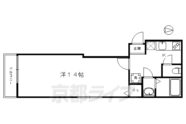シュミート西洞院(1K/2階)の間取り写真