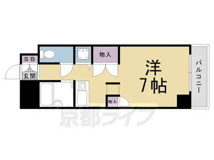 東海道本線 京都駅 徒歩10分 6階建 築32年(1K/2階)の間取り写真