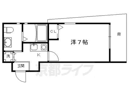 京阪電気鉄道京阪線 清水五条駅 徒歩8分 3階建 築9年(1K/1階)の間取り写真