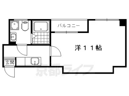 GARNET RESIDENCE 北野白梅一番(1K/4階)の間取り写真
