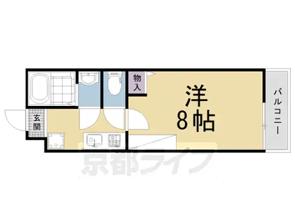 山陰本線 二条駅 徒歩15分 4階建 築4年(1K/4階)の間取り写真