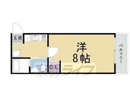 京都市烏丸線 鞍馬口駅 徒歩14分 4階建 築4年(1K/3階)の間取り写真