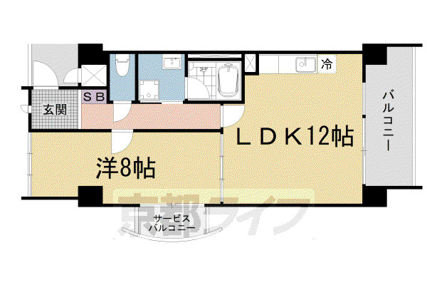 ラフィール(1LDK/6階)の間取り写真