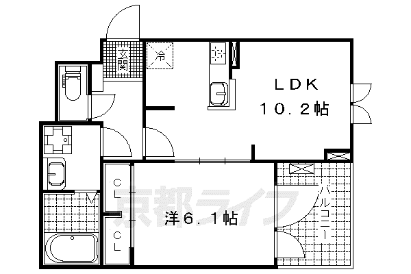 ジェルメ(1LDK/1階)の間取り写真