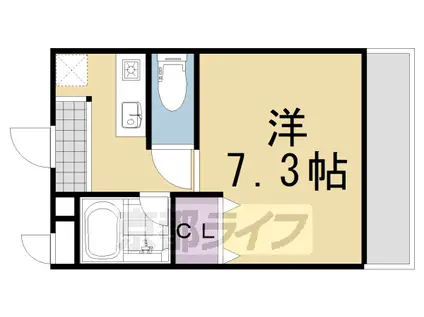 阪急電鉄京都線 西山天王山駅 徒歩10分 3階建 築17年(1K/1階)の間取り写真