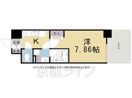 CAVANA九条烏丸(1K/1階)の間取り写真