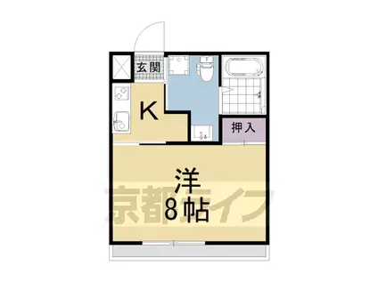京都市烏丸線 京都駅 徒歩9分 3階建 築13年(1K/1階)の間取り写真