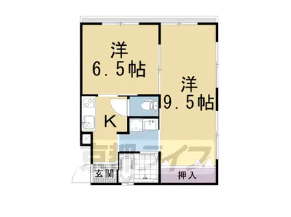 京都市烏丸線 京都駅 徒歩9分 3階建 築13年(2K/2階)の間取り写真