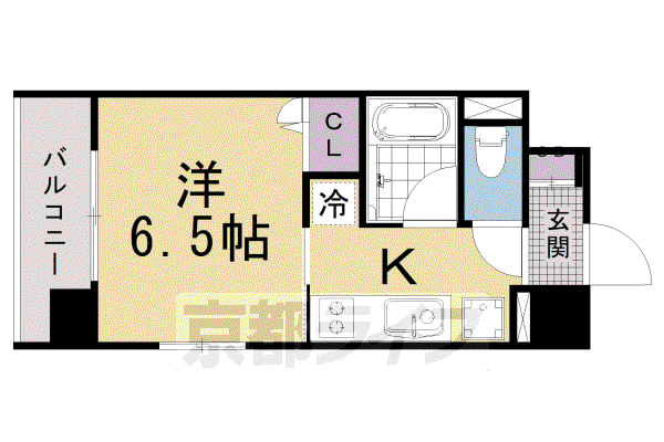 京阪電気鉄道京阪線 清水五条駅 徒歩6分 5階建 築12年(1K/4階)の間取り写真