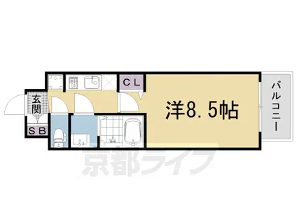 アドバンス京都エーデル(1K/3階)の間取り写真