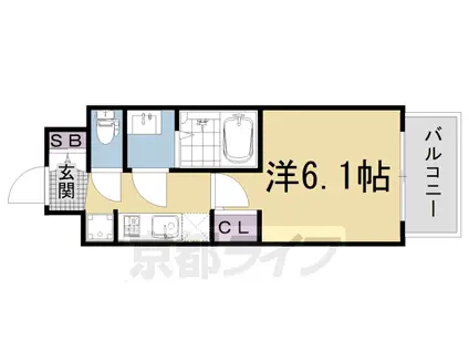 アドバンス京都エーデル(1K/1階)の間取り写真