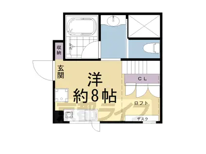 京阪電気鉄道京阪線 清水五条駅 徒歩2分 6階建 築6年(ワンルーム/4階)の間取り写真