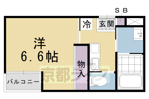 京阪電気鉄道京阪線 墨染駅 徒歩5分 2階建 築6年(1K/1階)の間取り写真