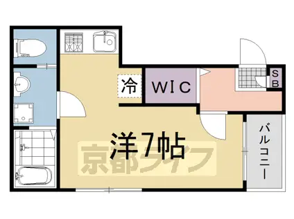 京阪電気鉄道京阪線 伏見稲荷駅 徒歩4分 3階建 築5年(ワンルーム/1階)の間取り写真