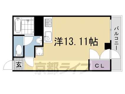 京阪電気鉄道京阪線 藤森駅 徒歩7分 3階建 築9年(ワンルーム/3階)の間取り写真