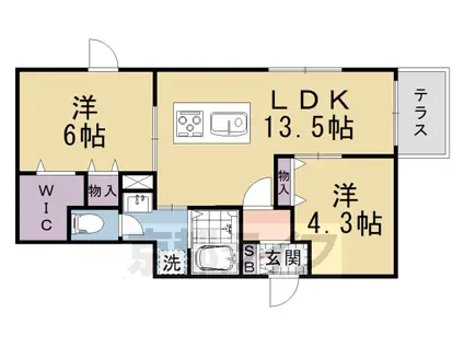 レーベンハイム白金(2LDK/1階)の間取り写真