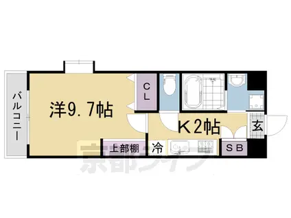 京阪電気鉄道京阪線 藤森駅 徒歩10分 5階建 築5年(1K/1階)の間取り写真